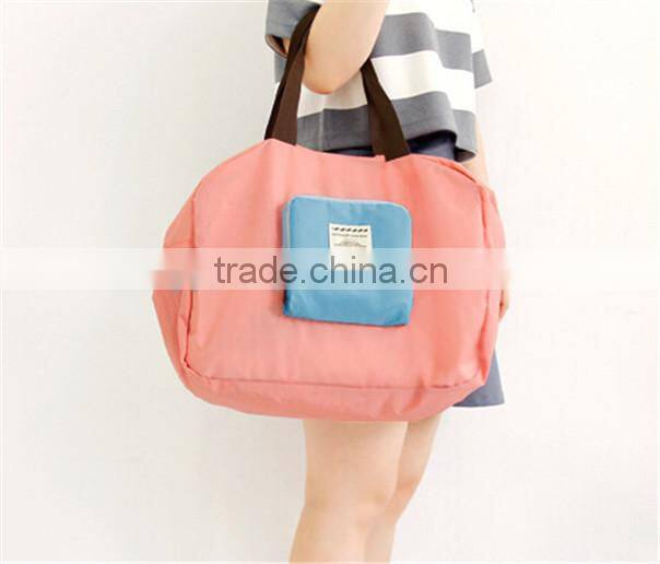 Factory price foldable unisex polyester travel luggage shoulder bag