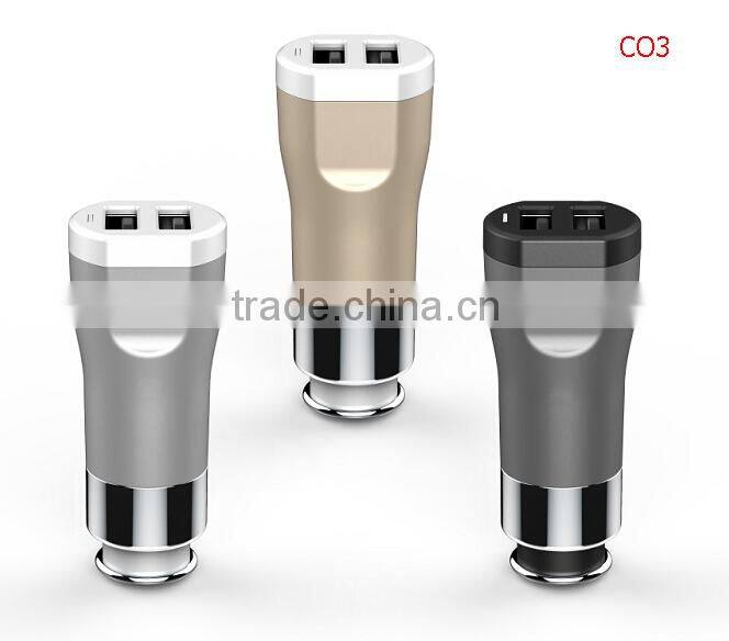 Newest aluminium casing Car Charger Best Accessories Factory in shenzhen