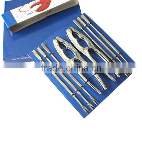 8-Pieces Seafood Tool Kit With Lobster Crackers And Forks Set