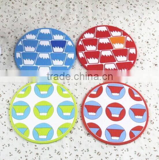 plastic soft pvc apple shape coaster