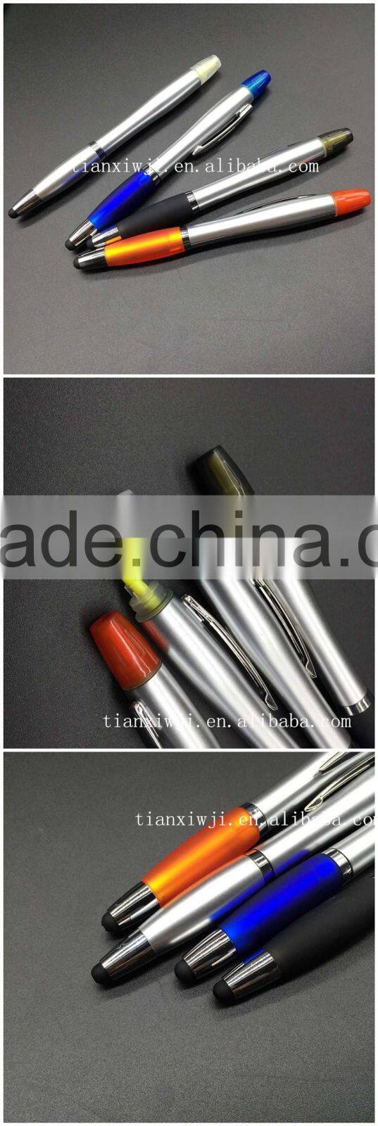 high quality promotional gift 3 in 1 highlighter pen