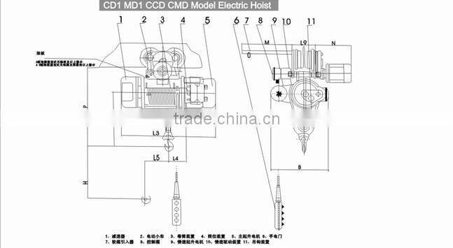 2ton mini Electric Wire Rope Hoist
