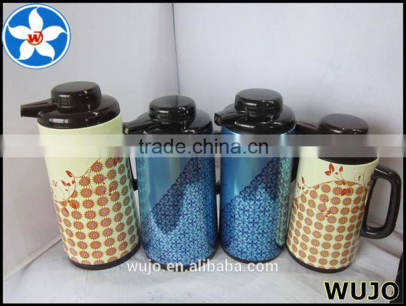 Coffee pot with Pink glass refill , drinking water bottle, steel body or stainless steel body vacuum flask