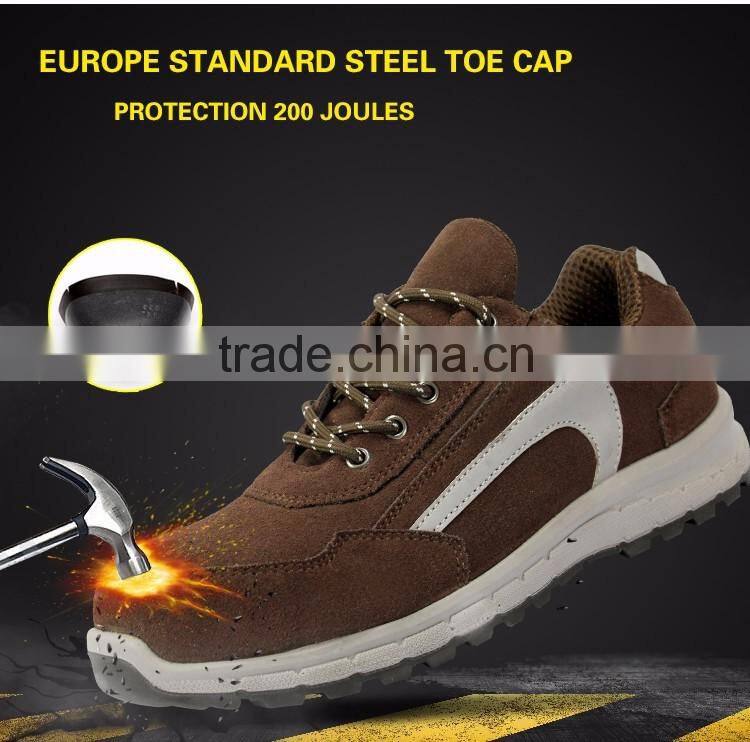 China professional manufacturer of steel toe cap suede leather work shoes men