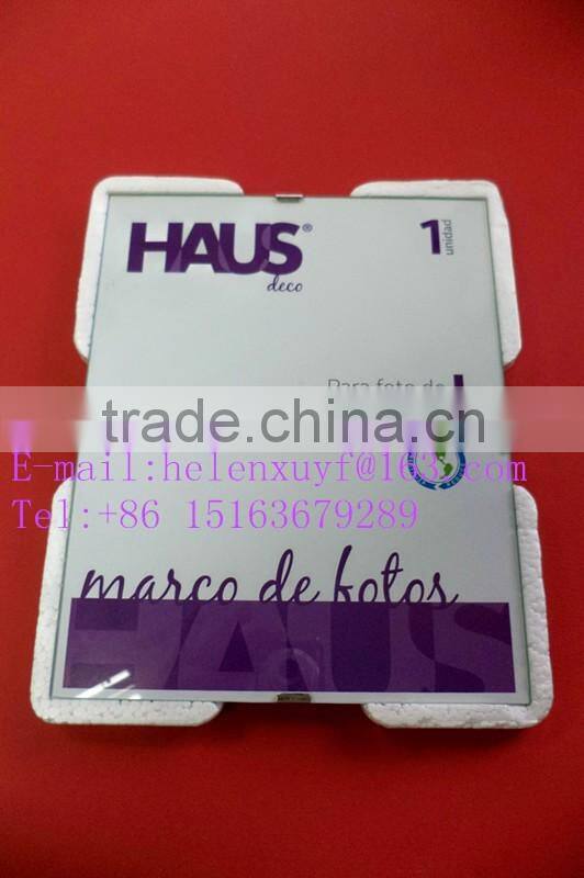 Extremely cheap frameless glass clip photo frame with back stand and hanging hooks