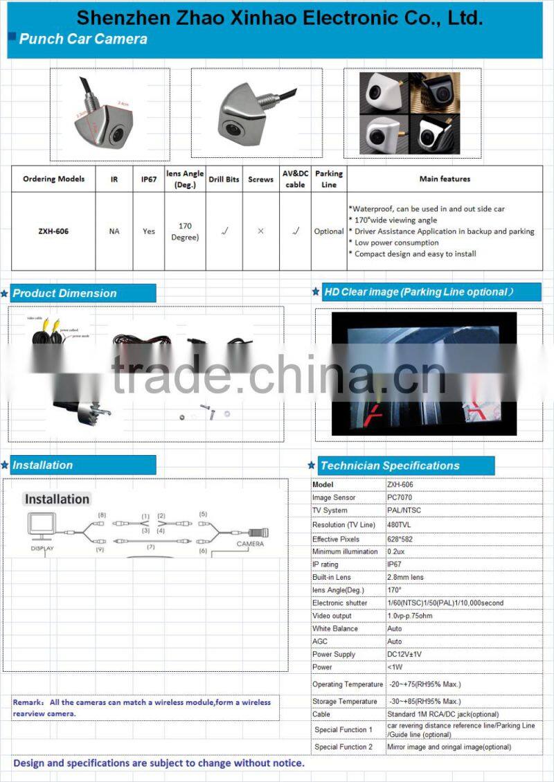 car kit,170 Degree Car Rear View Camera,Alibaba Annual Hot Seller 480 TVlines Car Reverse Camera,car rear view system
