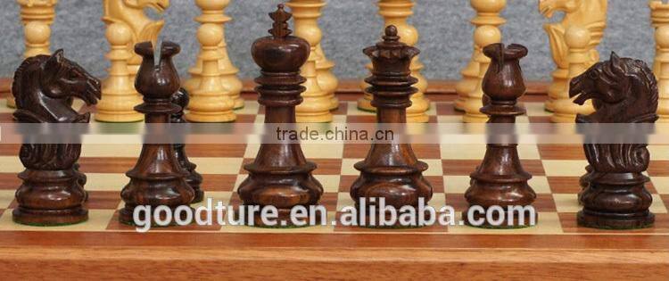 Luxury Fine Skilled Wooden Chess Set With King Height 9.7cm