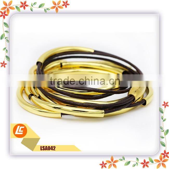 magnetic buckle genuine leather braclets for men