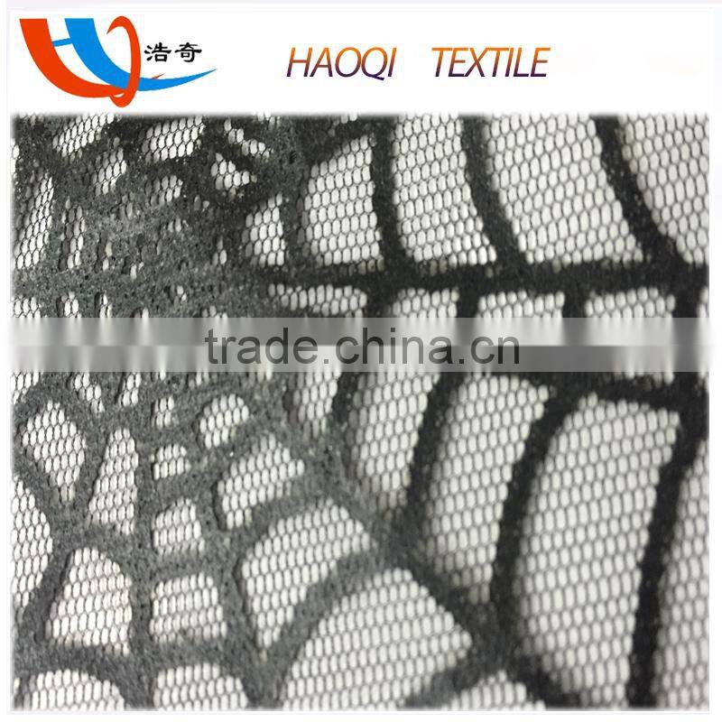 cobweb pattern print mesh 100% polyester fabric