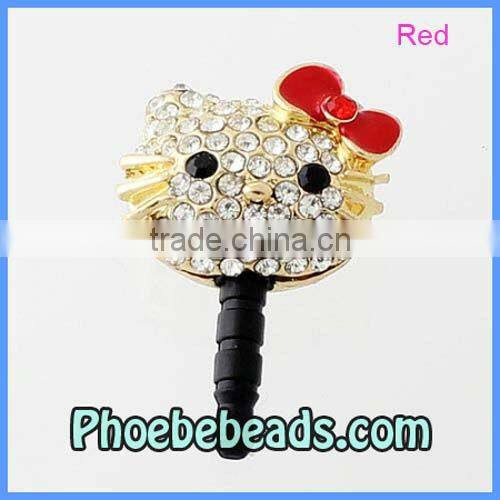 Wholesale 3.5mm Earphone Jack Dust Plug Cell Phone Headphone Dustproof Ear Cap Hello Kitty For Iphone Ipad MDP-M06D