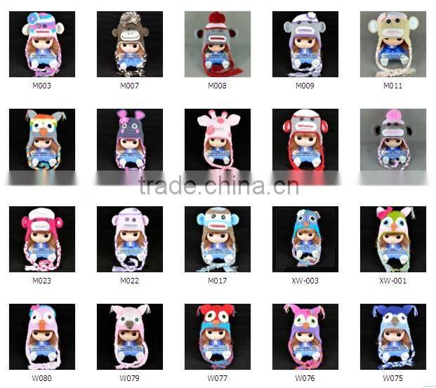 knitted newborn baby monkey earflap hat crochet baby beanie pattern animal hat