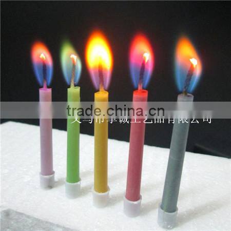 Colored flame candles