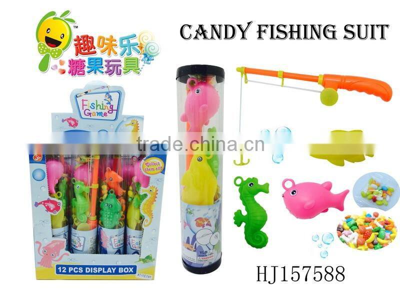 Direct manufacturer candy toy Candy toy fishing toys 12pcs