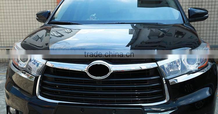 1Pair Car Front Headlight Trim Eye Line Eyebrow Garnish Decorative Cover ABS For Toyota Highlander 2014 2015