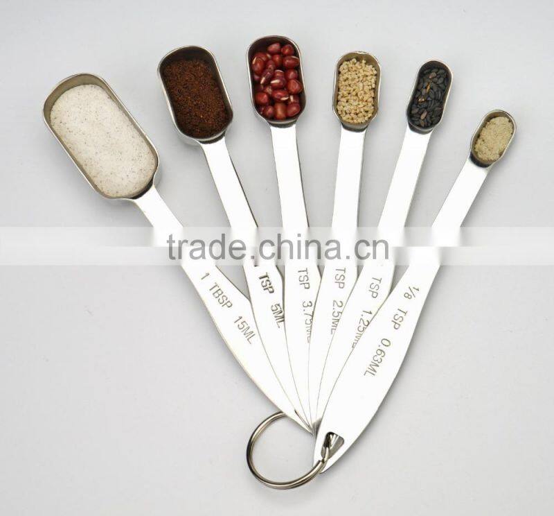 Hot sale food measuring tool set of 6 stainless steel measuring cup