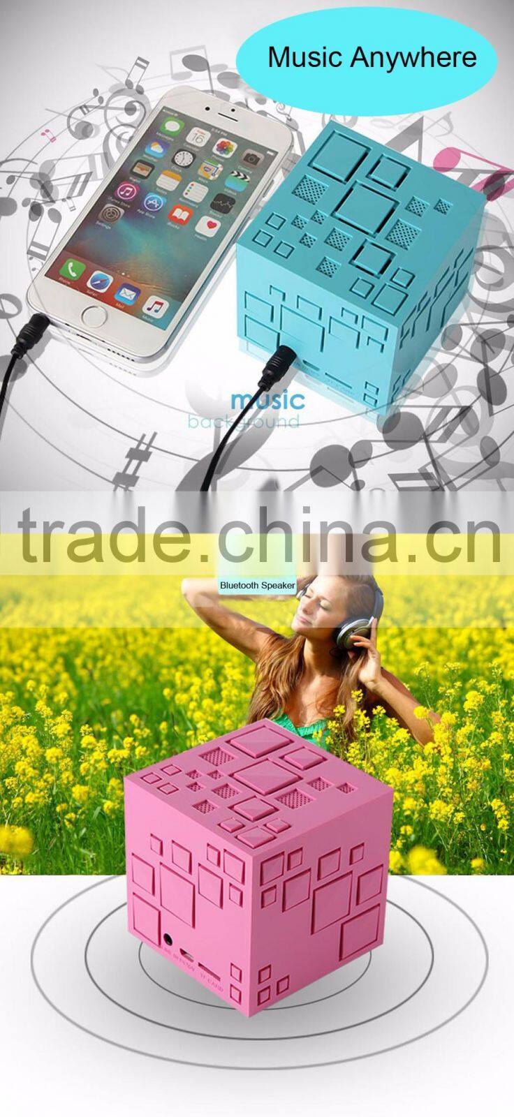 Mini Portable Q+ LED Bluetooth Speaker Square Subwoofer Speakers with Mic TF FM Radio Sound Box Boombox For Phone MP3 Player