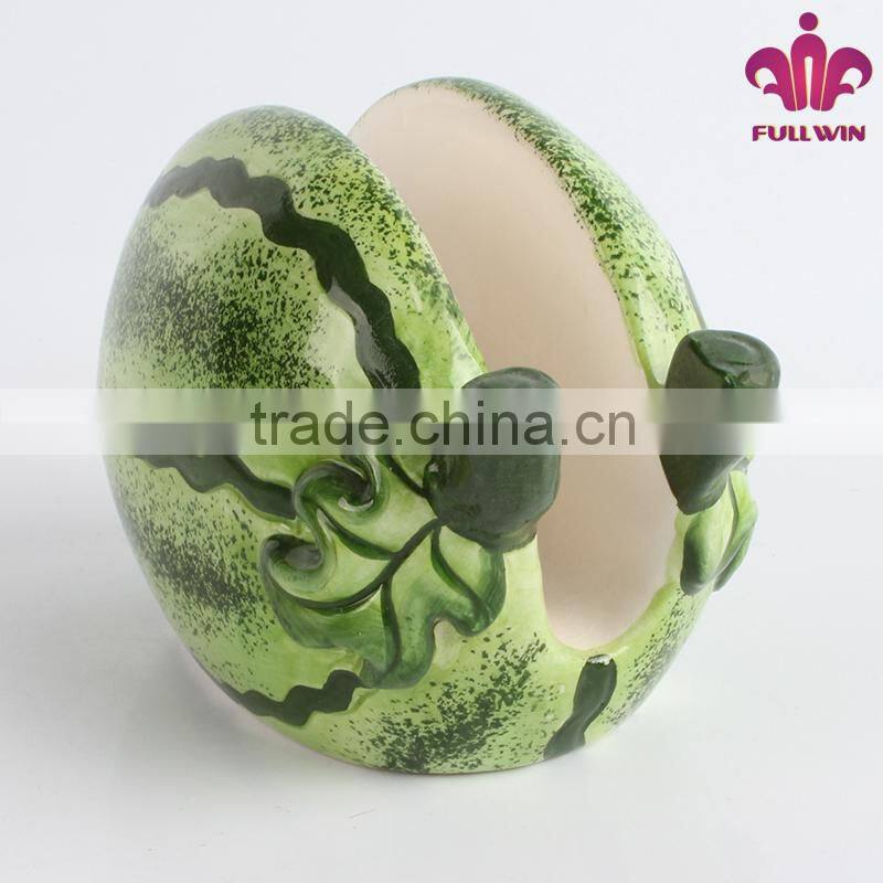 New arrival handmade ceramic napkin holder with watermelon design