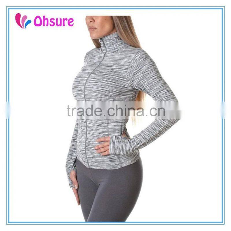 slim fit running jacket yoga coat womens polyester gym jacket