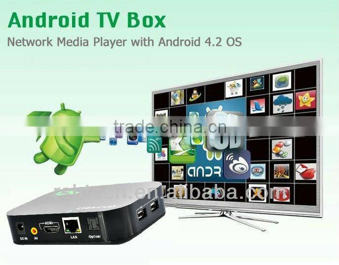 Android media player smart tv box,OEM/ODM welcomed ,supports android TV market