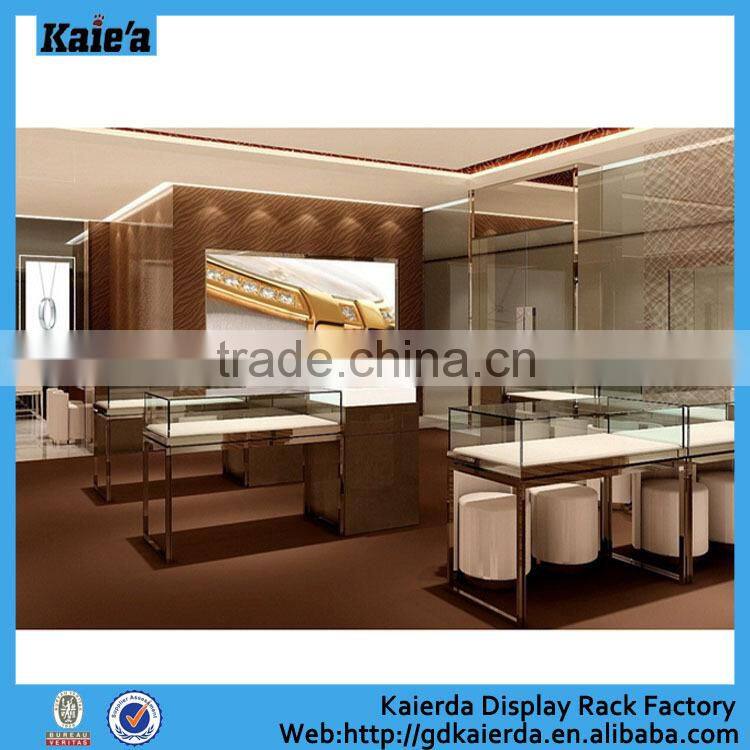 China jewelry wholesale display table store glass jewelry display table design