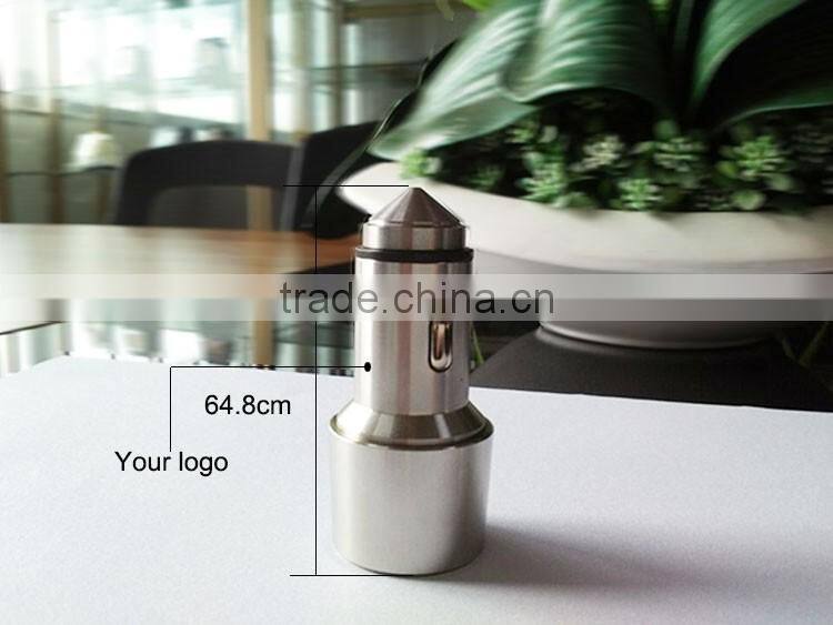 2016 newest stainless steel 2.4A usb Car Charger