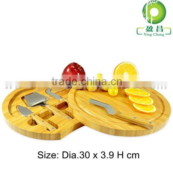 mini bamboo decorative cheese board with knife