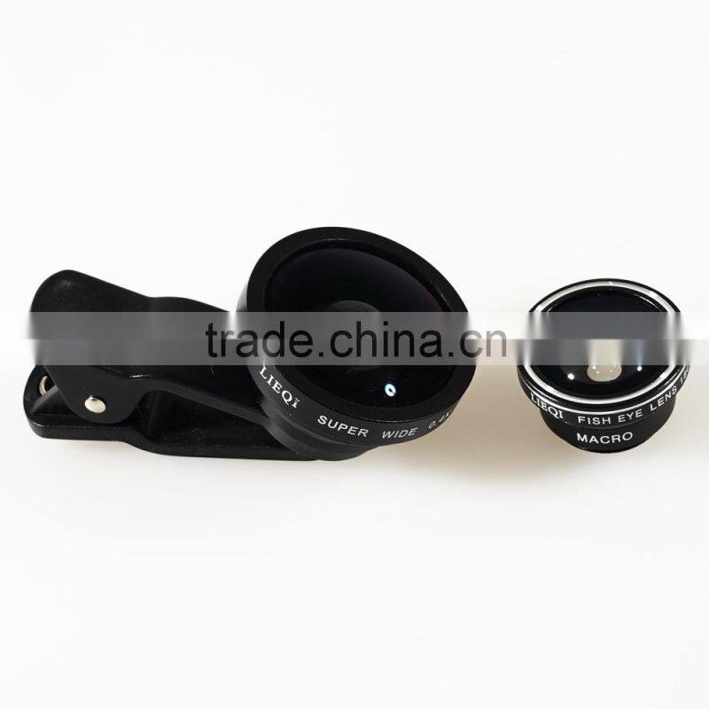 Multifunction wide angle macro fisheye lens external camera for android mobile phone universal clip phone camera lens