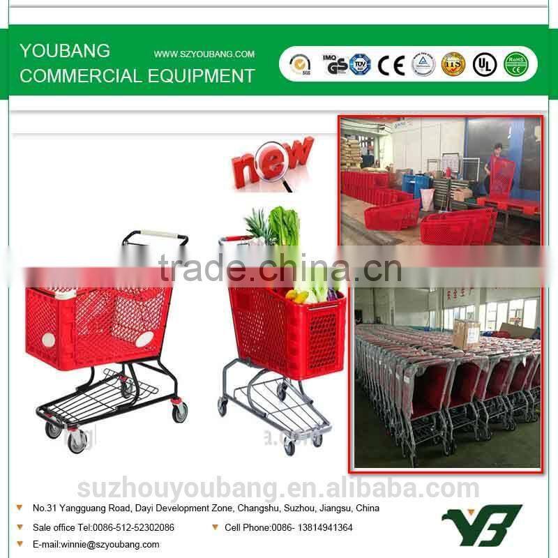 Supermarket plastic trolley plastic trolley