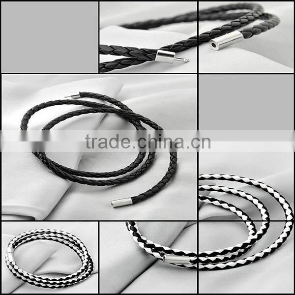 Fashion Jewelry Wholesale Mens Bracelets Wrapped Genuine Leather Bracelet with Braided Rope