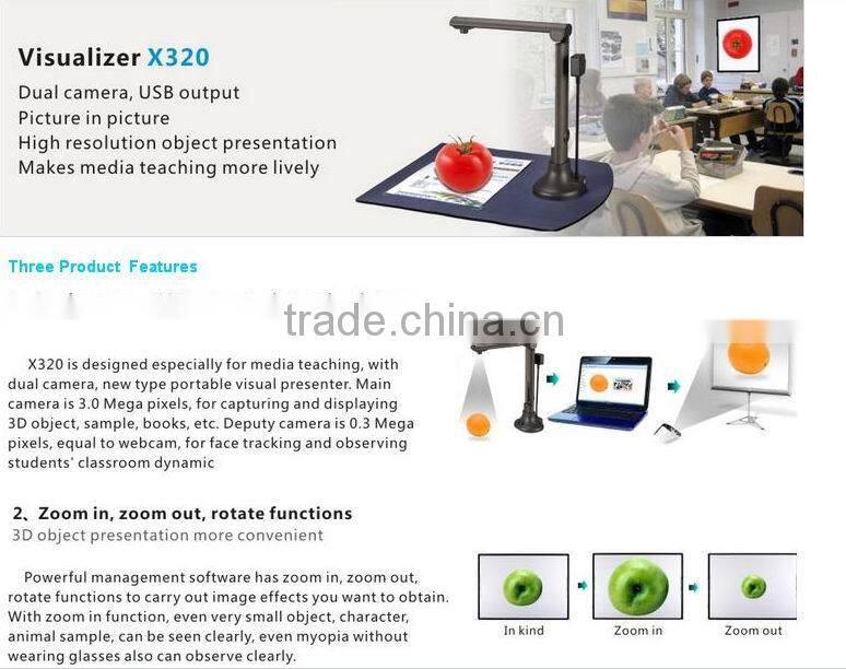 Dual camera visualizer X320 interactive for education equipment
