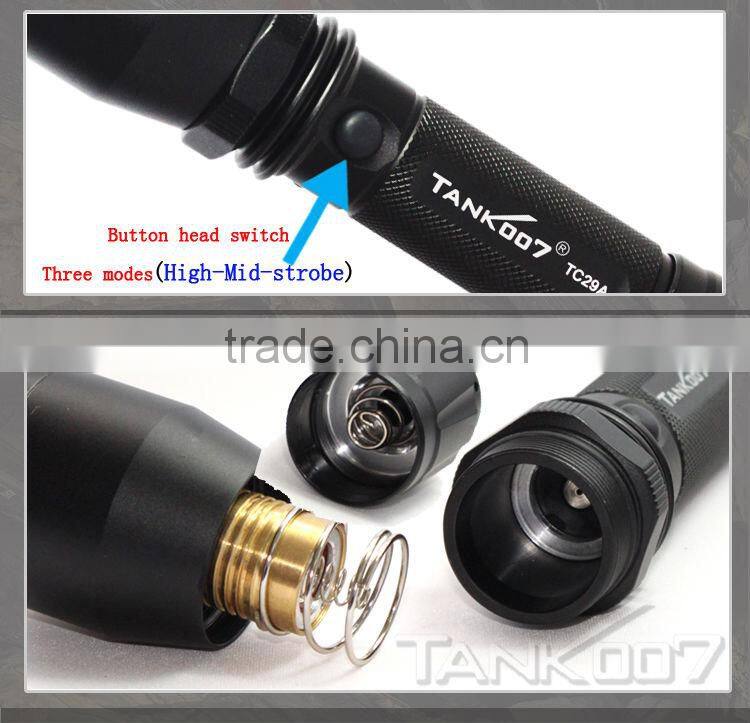 Camping Usage and Aluminum Alloy Lamp Body Material tactical LED flashlight TC29A