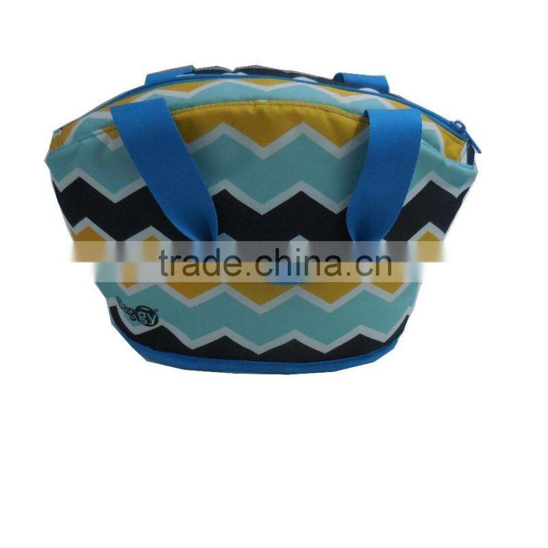 colorful eco-friendly nylon material insulated lunch cooler tote bag/picnic bag with handle/lanyard/strap, ladies handbag