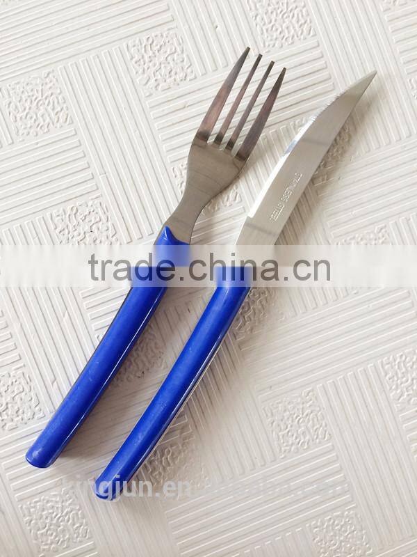 Flared Handle Knife --12 Pcs Cheap Stainless Steel Fruit Knife And Fork Set