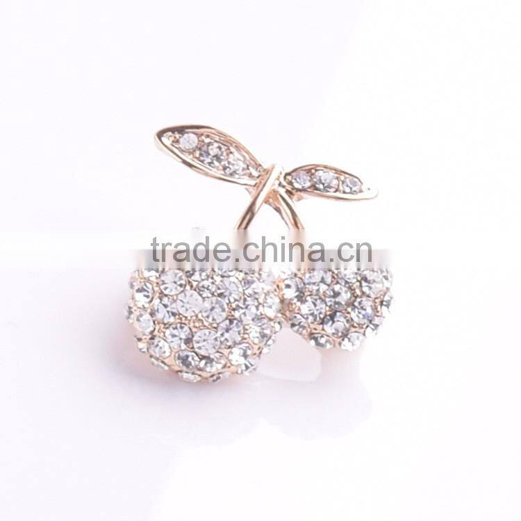 Fashion korean luxury zircon elegant cherry brooches for women