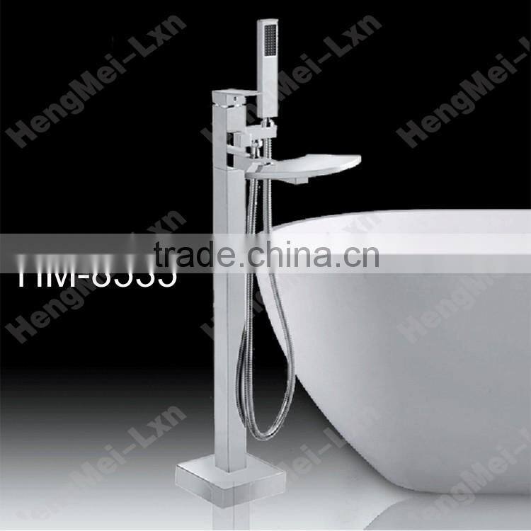 jiangmen factory supply europe style bath shower faucet hot cold water tap floor stand tub faucet set