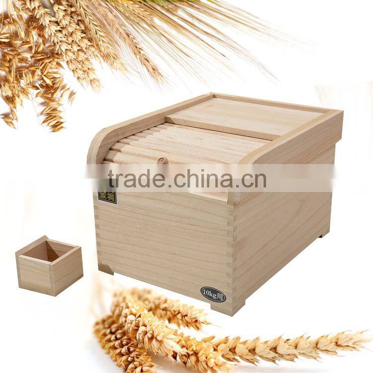 light color wood rice box with blind door