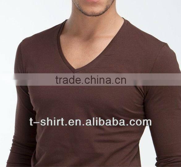 Custom made black bamboo V-Neck t-shirt