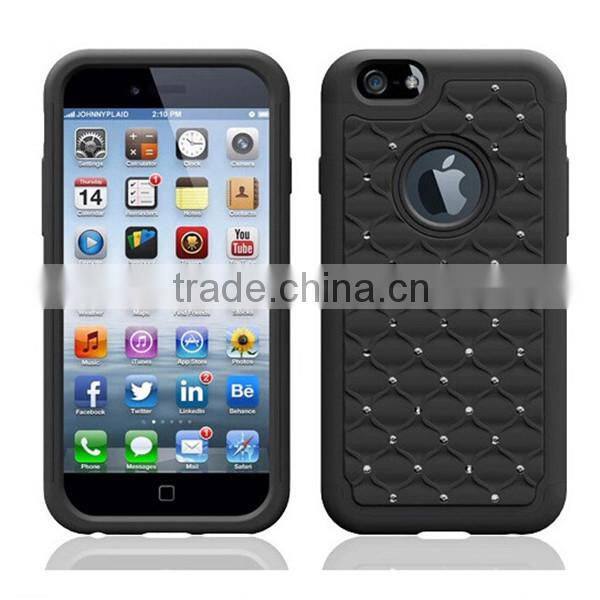 China Full Star Bling Diamond Hybrid Defender case for iPhone 6 plus
