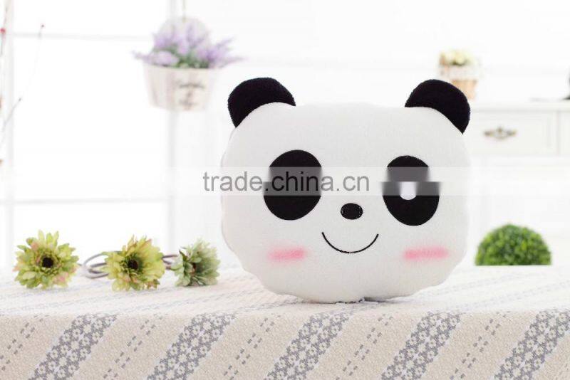 cartoon panda style coral fleece 2 in 1 cushion roll-matt, 100x150cm kid's vehicle-mounted plush folding blanket