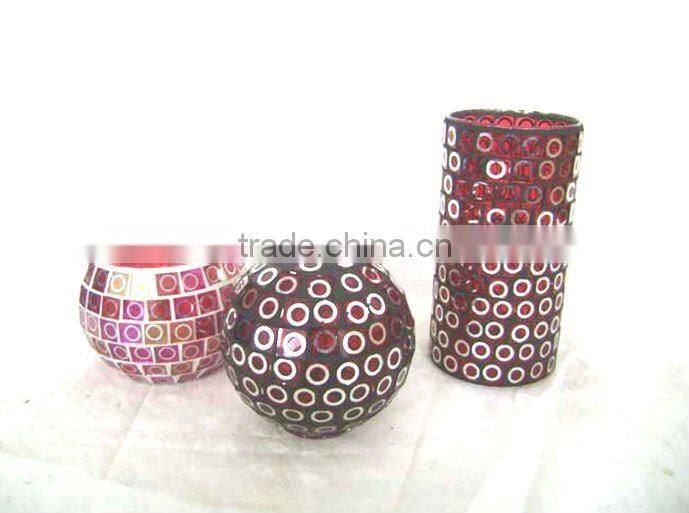 glass mosaic ball shaped solar lampshade