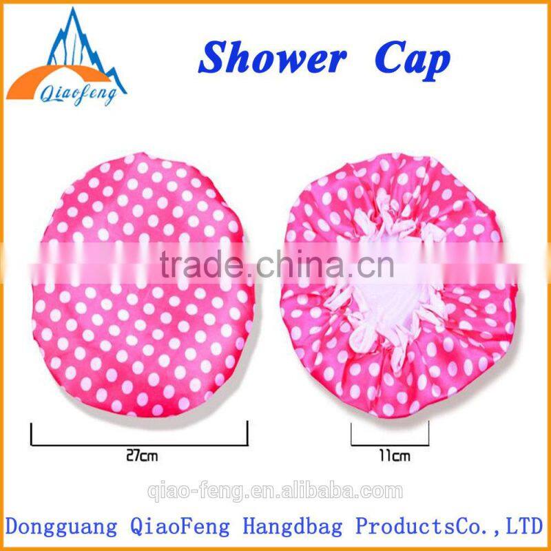 2016 Hot Selling PEVA Dot Pattern Cheap Shower Cap For Promotion