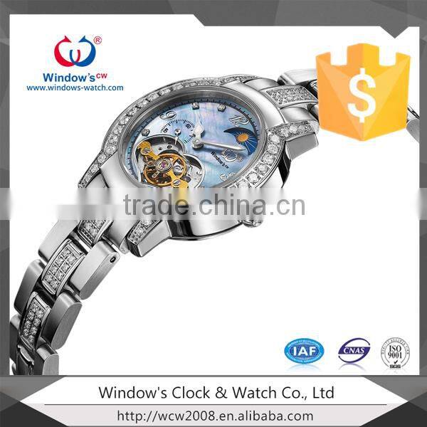 Hot stainless steel japan mechanical automatic movement watch