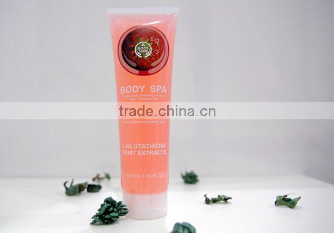 Yesnow whitiening& Exfoliating Gel scrub cream body spa cream strawberry/lemon/greentea/avocado/blueberry/orange/peach