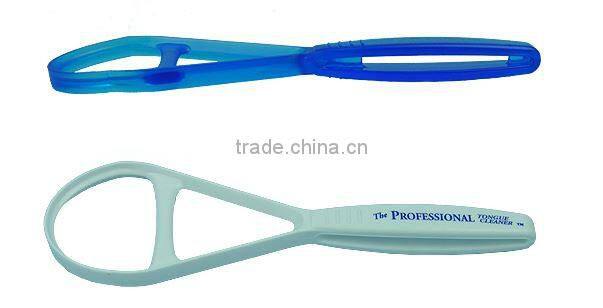 Plastic tongue scraper/brush cleaner
