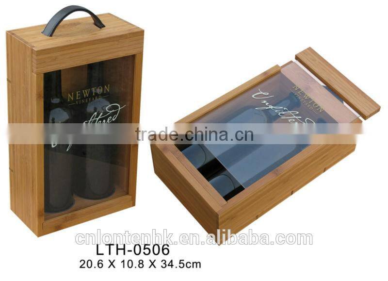 2 bottle antique wooden wine boxes for sale
