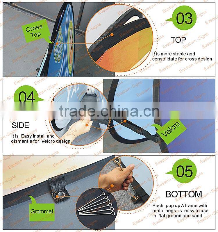 Portable Peach Skin Fabric Custom Advertising Pop Out Banner