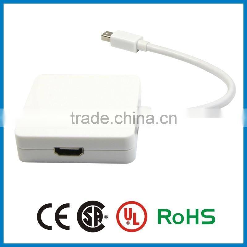 APBG high quality mini displayport male to hdmi dvi vga female mini dp displayport to hdmi dvi vga 3 in 1 for macbook