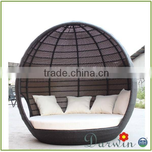 Hot sale modern outdoor sunbed lounge furniture garden round daybed bed