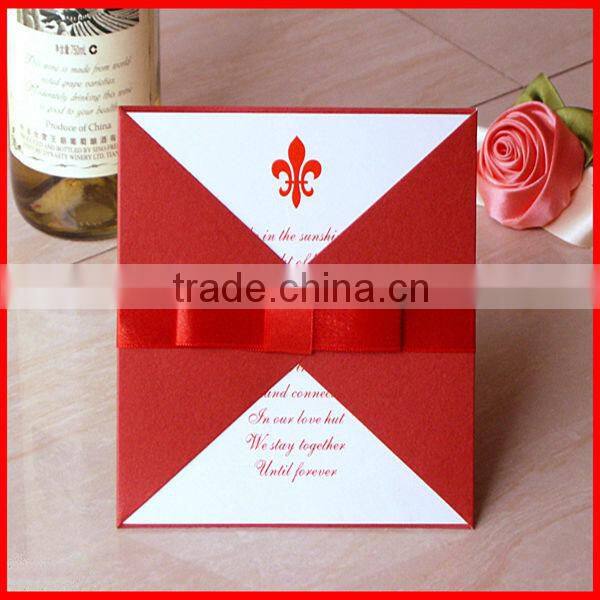 2014 New Design Hot Sale Paper Handmade Wedding Invitation Card