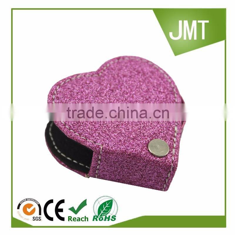 2016 new item Heart shape pretty pu leather alarm clock